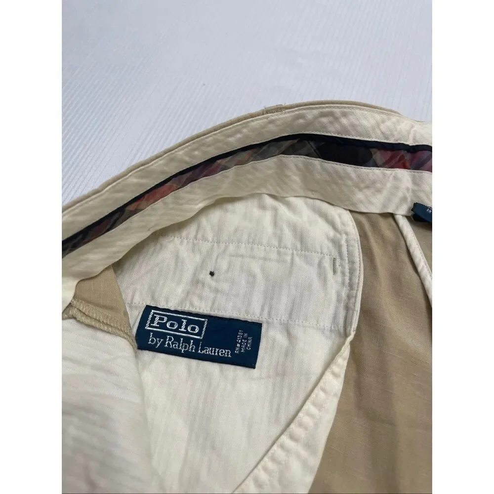 Polo By Ralph Lauren Men’s Vintage Linen Flat Front Pants Size 40 X 30